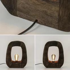 Straluma Light and Living tafellamp Kelafo hout chocolade bruin></noscript> Light and Living|Woonkamerlampen