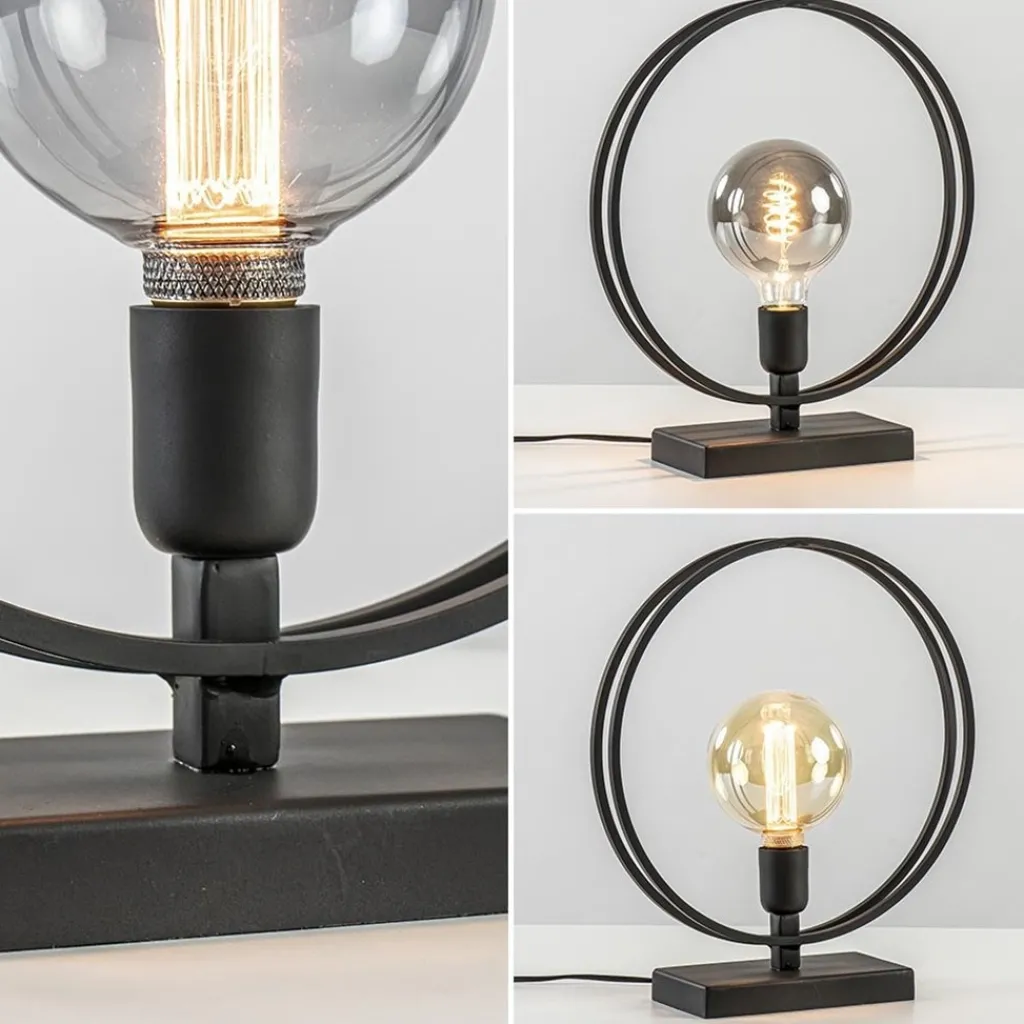 Straluma Light and Living tafellamp Rudra mat zwart> Light and Living|Woonkamerlampen