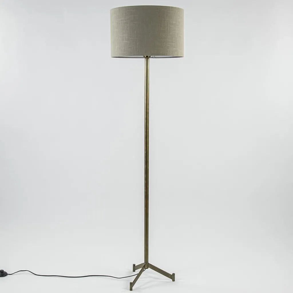 Straluma Light and Living vloerlamp Dennis brons excl. kap> Vloerlampen|Lampenvoeten