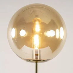 Straluma Light and Living vloerlamp Medina goud met amber glas><noscript><img width=