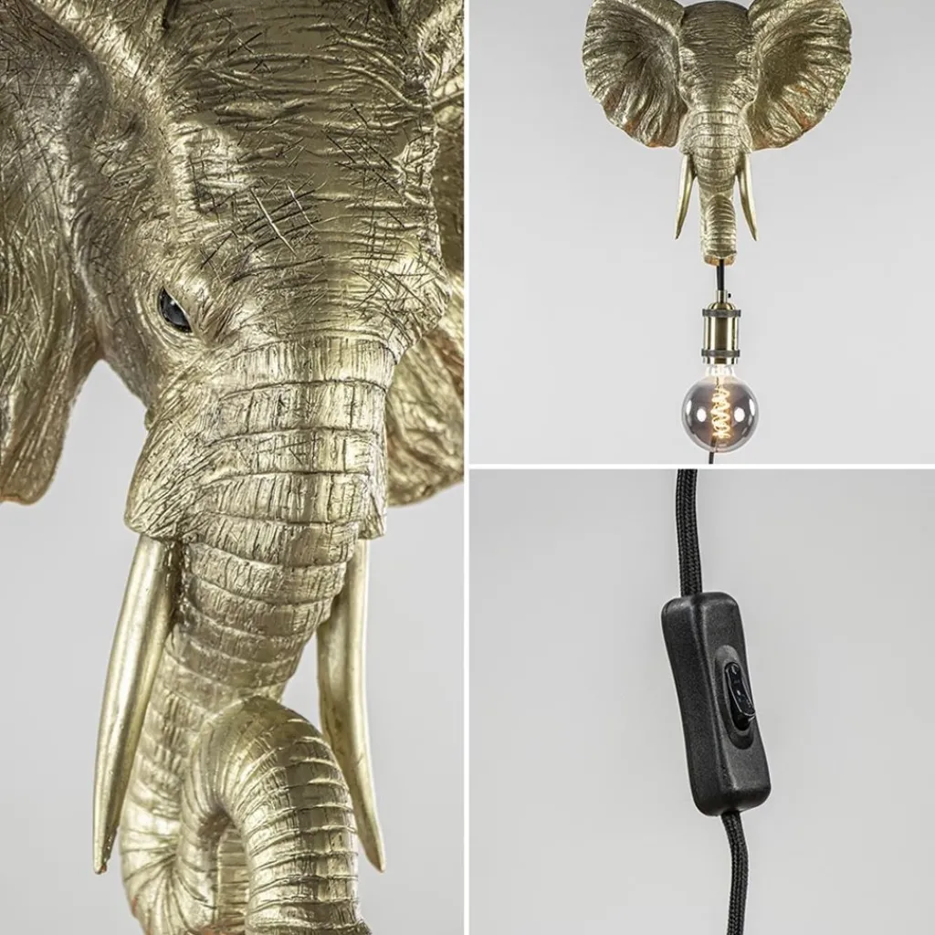 Straluma Light and Living wandlamp Elephant licht goud> Light and Living|Woonkamerlampen