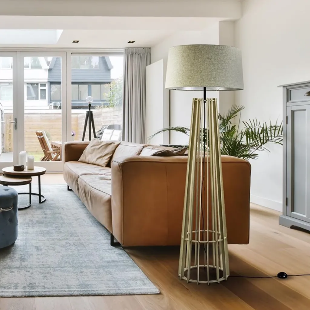 Straluma Luxe lampvoet naturel hout exclusief kap> Vloerlampen|Lampenvoeten