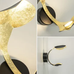 Straluma Luxe LED wandlamp zwart met goldleaf><noscript><img width=