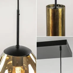 Straluma Luxe 6-lichts hanglamp met goud glas en cilinders><noscript><img width=