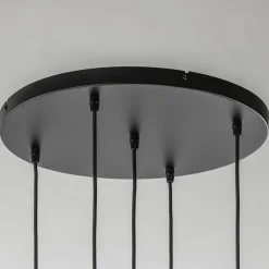 Straluma Luxe 5-lichts videlamp messing met amber glazen bollen><noscript><img width=