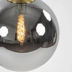 Straluma Luxe Light and Living hanglamp Medina brons met smoke glas></noscript> Light and Living|Woonkamerlampen