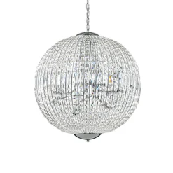Straluma Luxe ronde hanglamp kristal met chroom> Eettafellampen|Woonkamerlampen