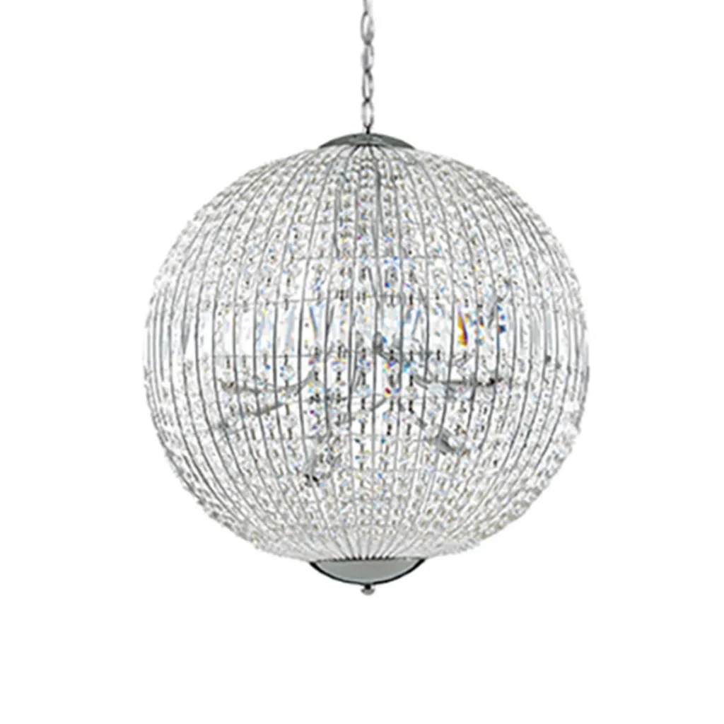 Straluma Luxe ronde hanglamp kristal met chroom> Eettafellampen|Woonkamerlampen