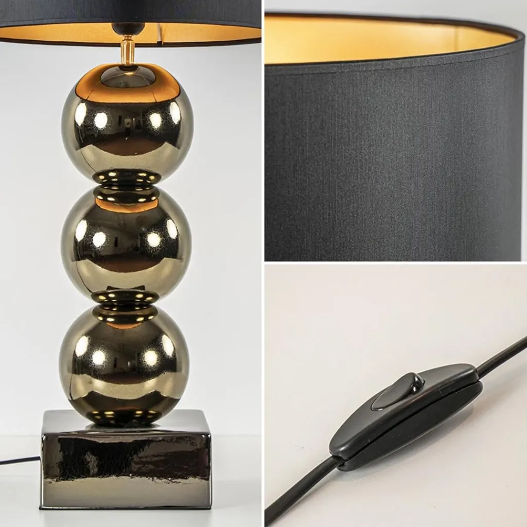 Straluma Luxe tafellamp goud inclusief kap zwart/goud> Schemerlampen|Woonkamerlampen