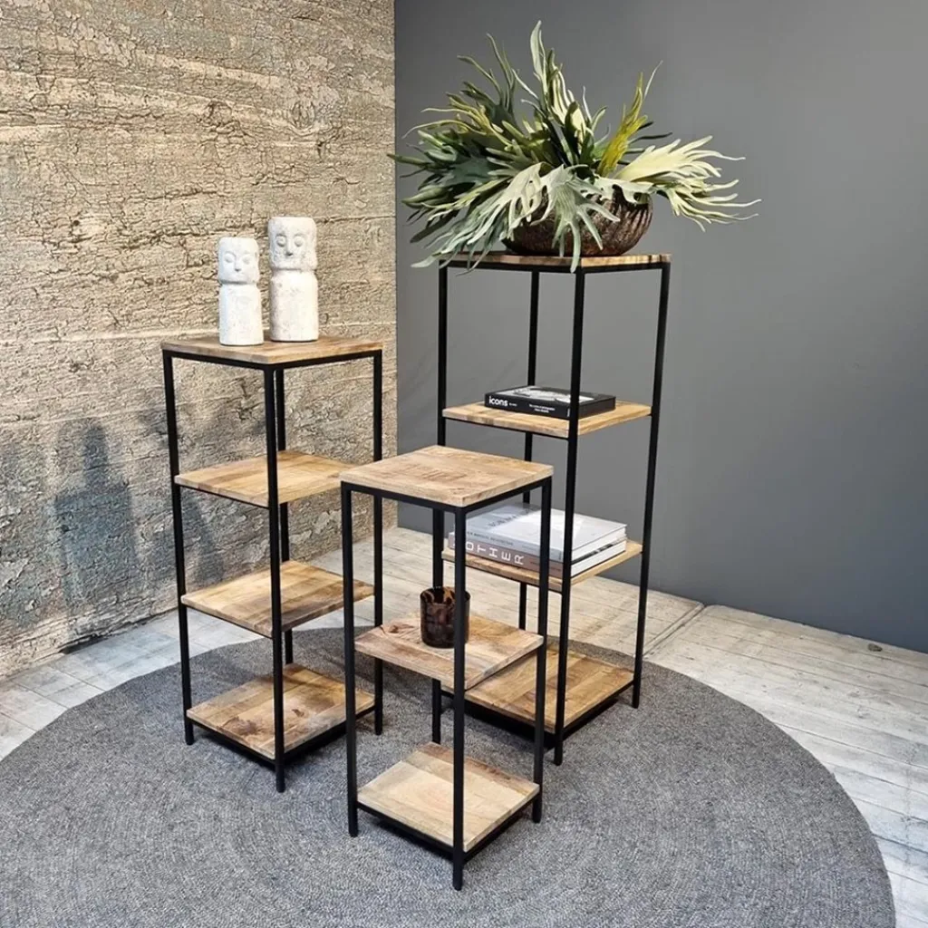 Straluma Mango houten kastje 30x30x80 cm> Bijzettafels