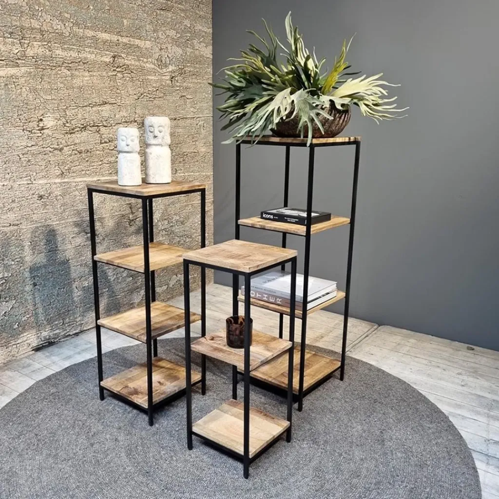 Straluma Mango houten kastje 35x35x100 cm> Bijzettafels