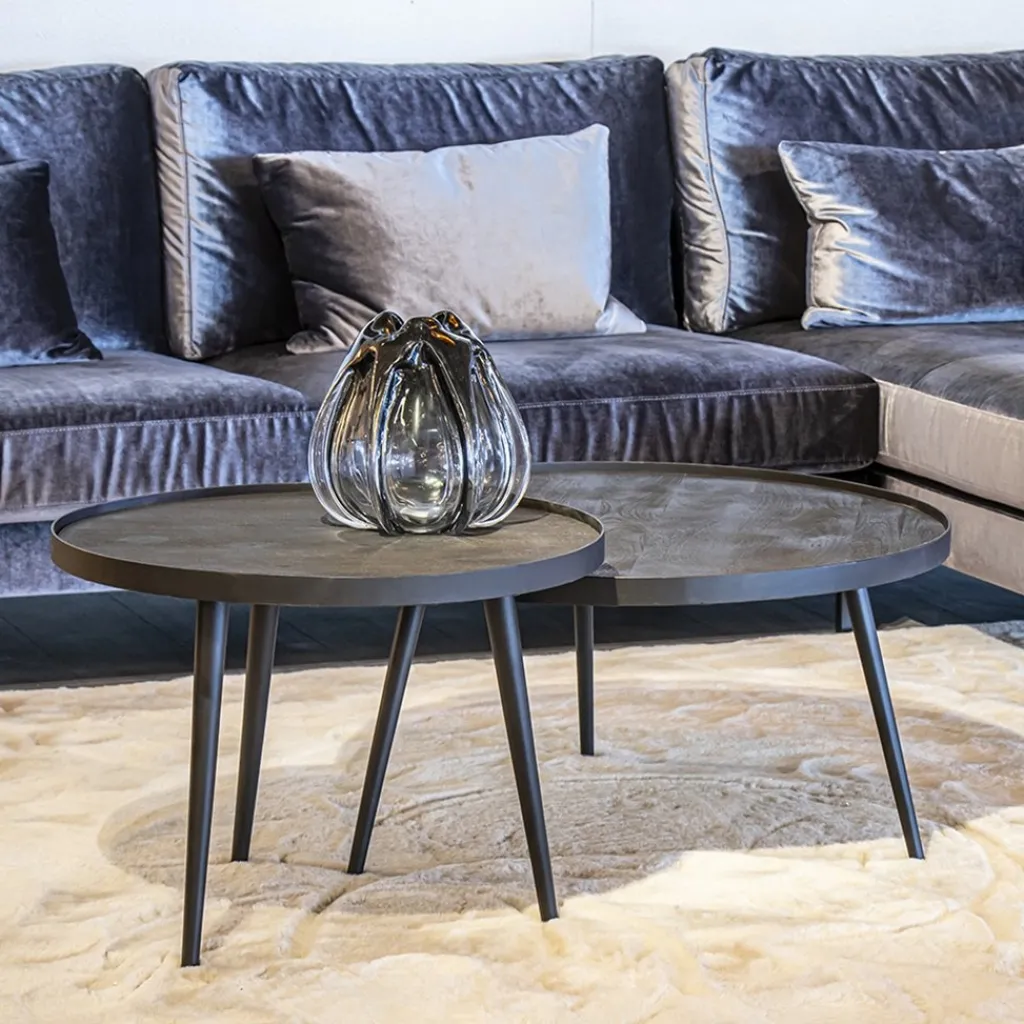 Straluma Mango houten koffietafel set van 2 zwart> Bijzettafels|Salontafels