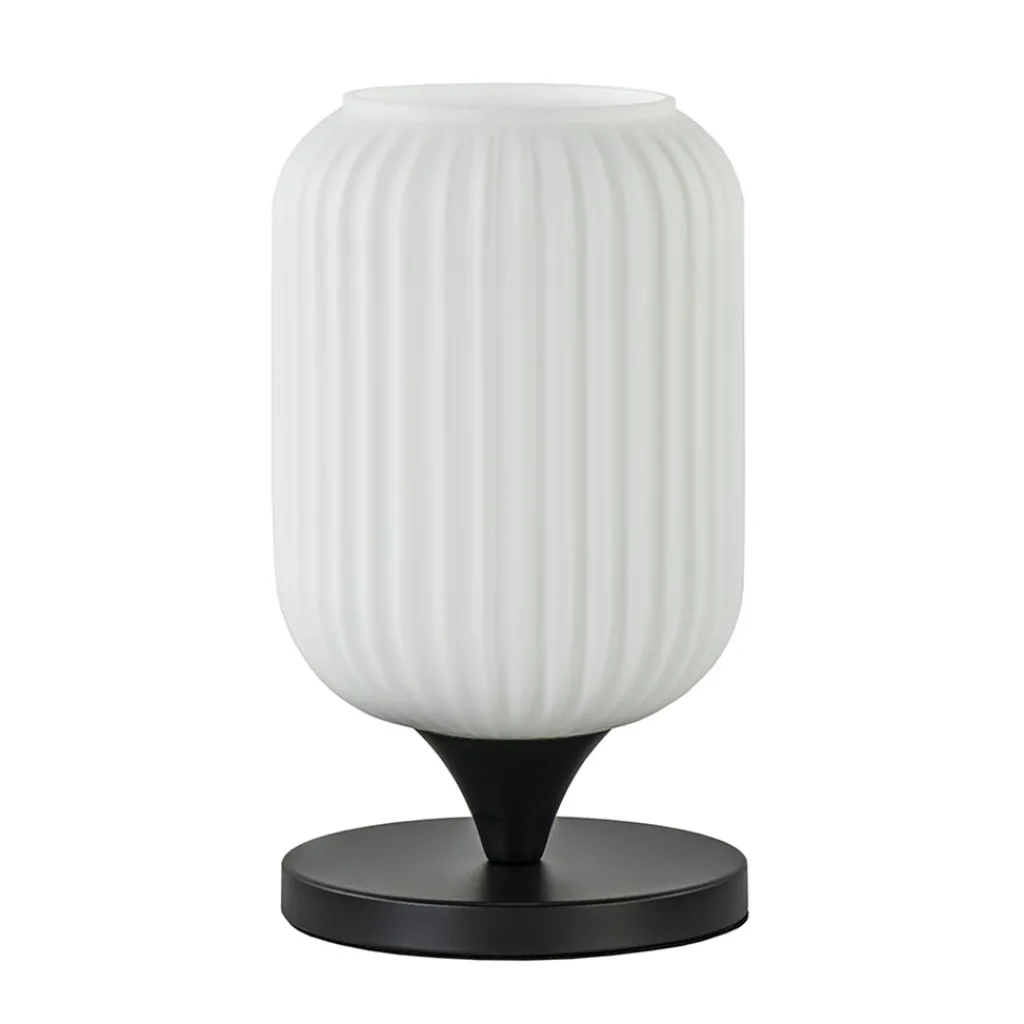 Straluma Mat witte tafellamp met zwarte voet> Woonkamerlampen|Slaapkamerlampen
