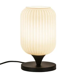 Straluma Mat witte tafellamp met zwarte voet> Woonkamerlampen|Slaapkamerlampen