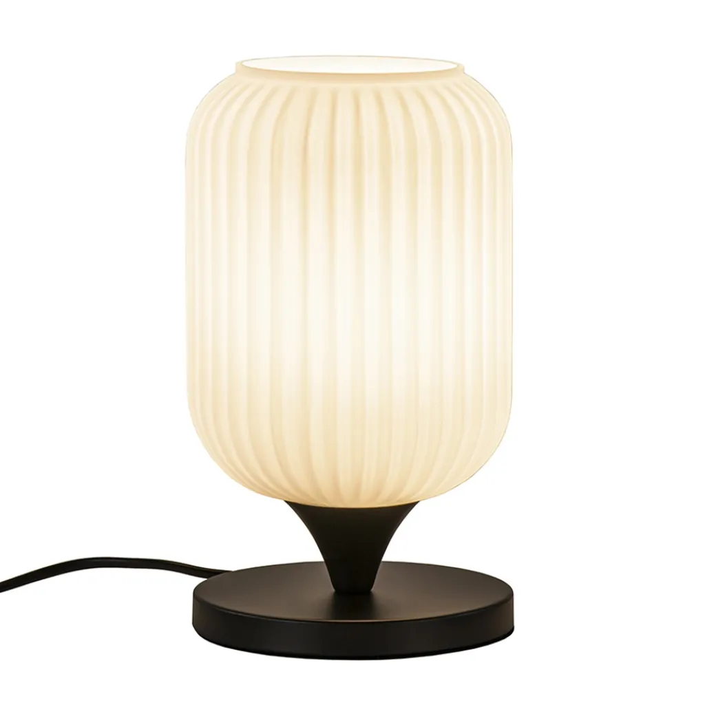 Straluma Mat witte tafellamp met zwarte voet> Woonkamerlampen|Slaapkamerlampen