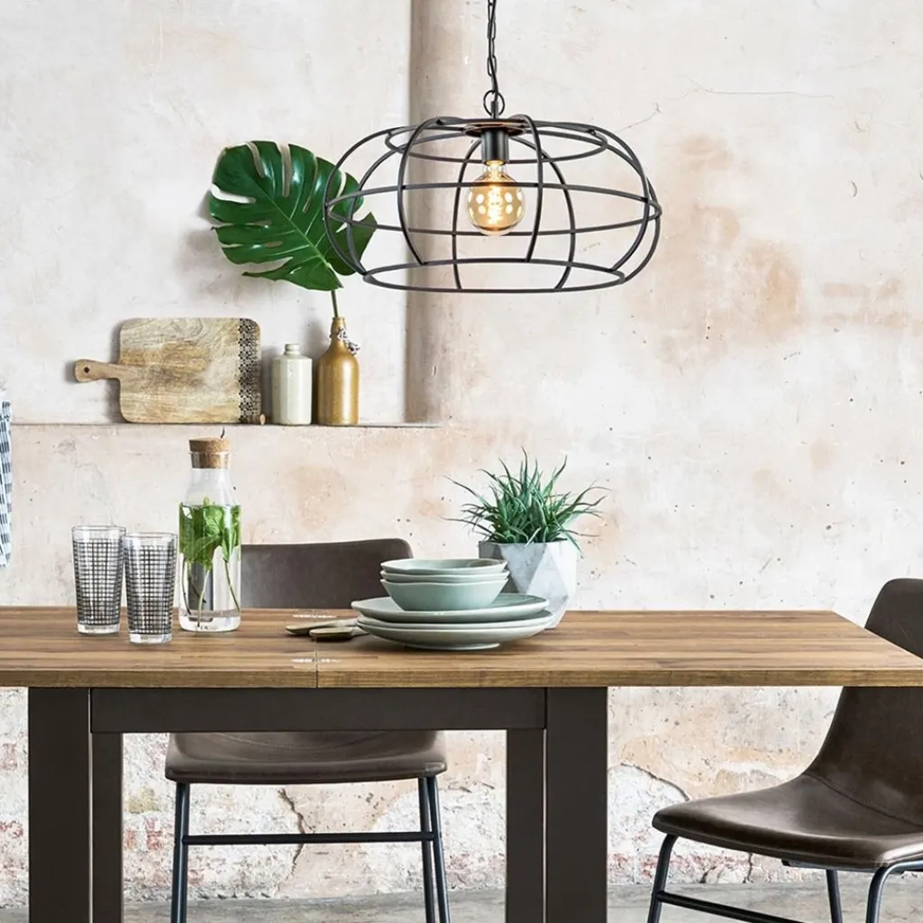 Straluma Mat zwart metalen hanglamp Imelda Light and Living> Eettafellampen|Light and Living