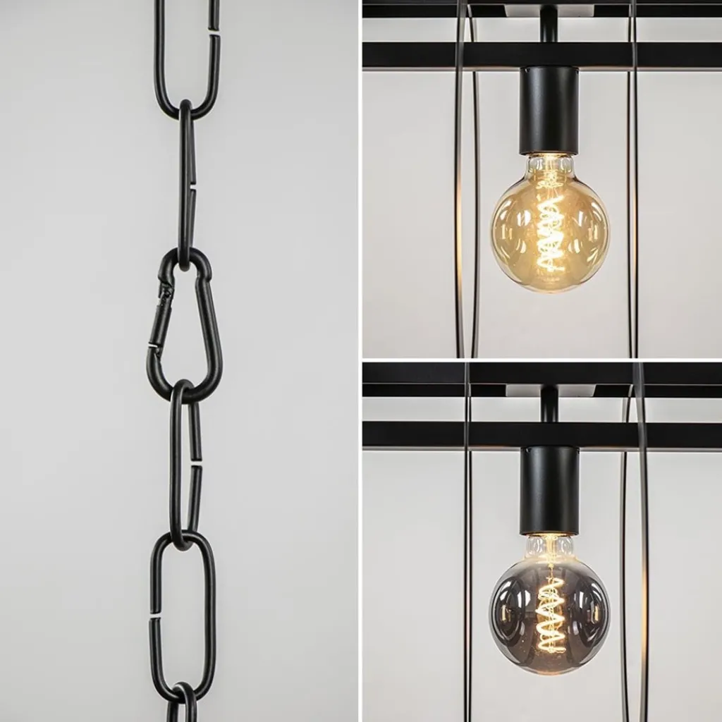 Straluma Mat zwart metalen hanglamp Rings> Eettafellampen|Keukenverlichting