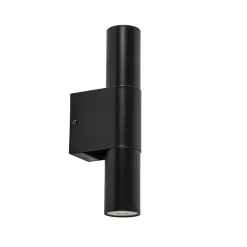 Straluma Mat zwarte cilinder wandlamp up+down> Eetkamerverlichting|Wandlampen