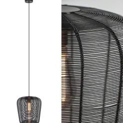 Straluma Mat zwarte hanglamp Adeta Light and Living> Draadlampen|Light and Living