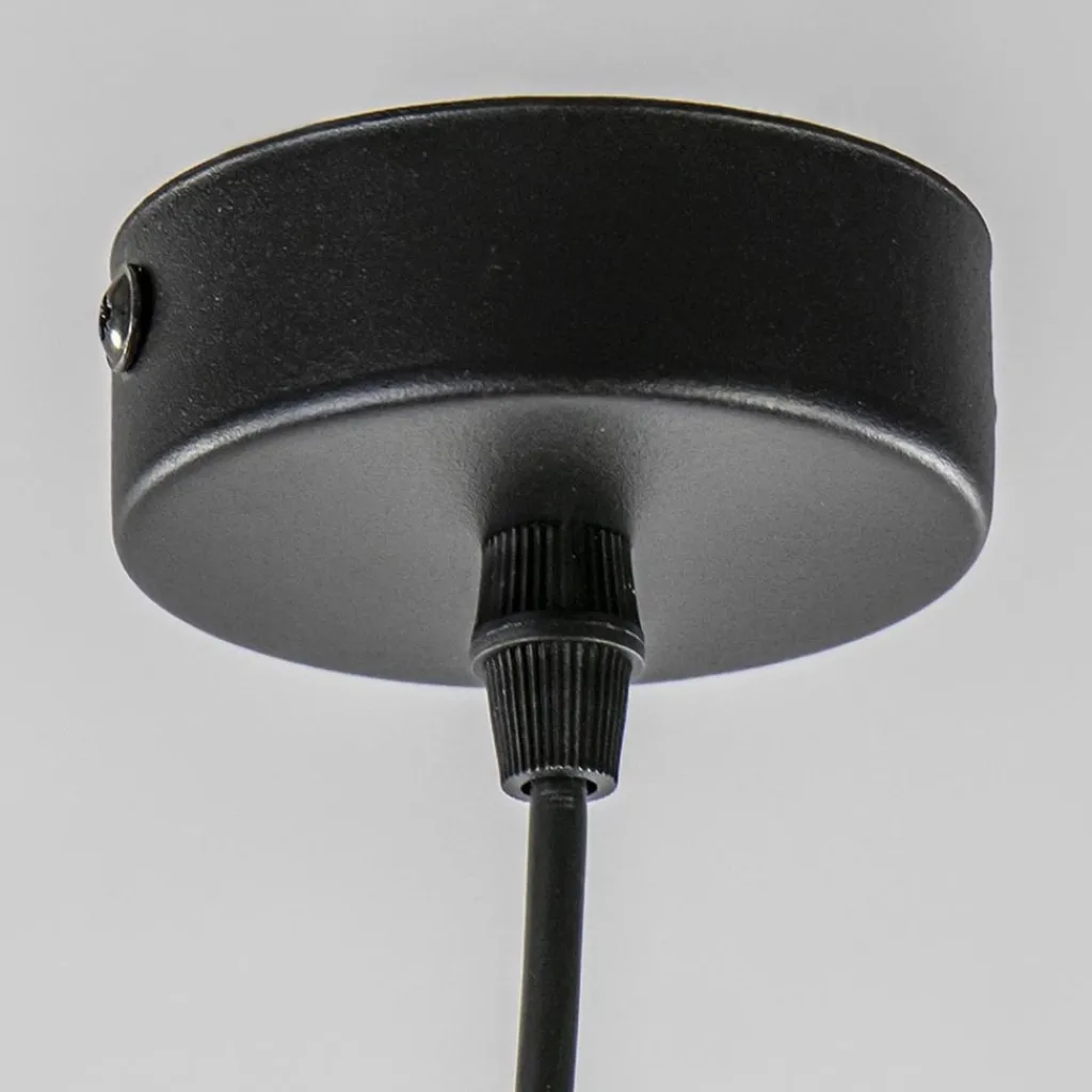 Straluma Mat zwarte hanglamp met smoke glas ruit> Hanglampen|Klassieke Verlichting