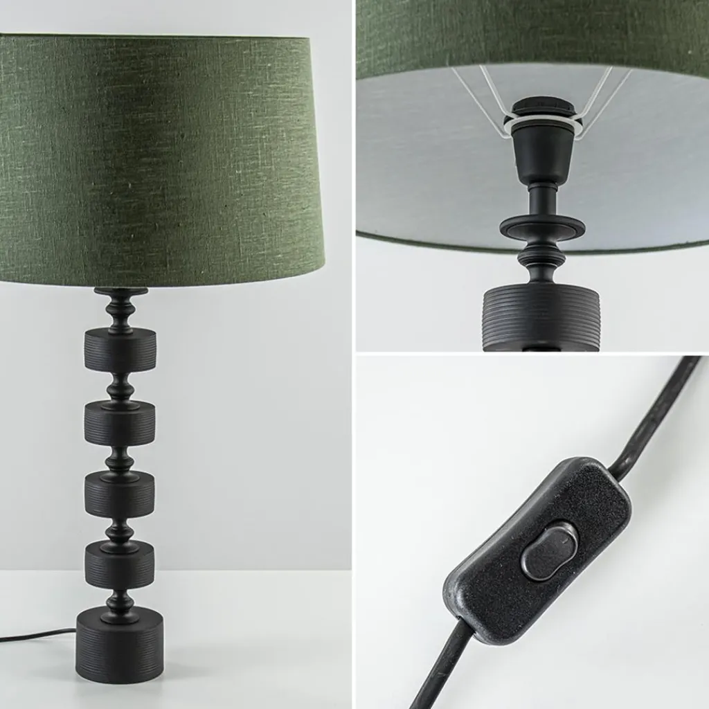 Straluma Mat zwarte lampvoet Gody exclusief kap> Lampenvoeten|Light and Living