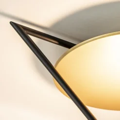 Straluma Mat zwarte LED plafondlamp met goud></noscript> Plafondlampen|Woonkamerlampen