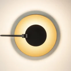 Straluma Mat zwarte LED plafondlamp met goud></noscript> Plafondlampen|Woonkamerlampen