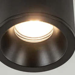 Straluma Mat zwarte opbouwspot rond IP54 badkamer/buiten><noscript><img width=