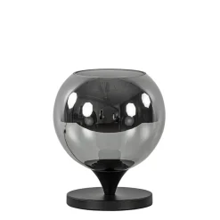 Straluma Mat zwarte tafellamp met smoke/titanium bol klein> Tafellampen|Luxe Verlichting