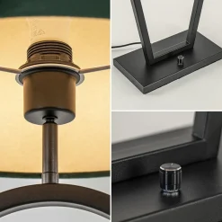 Straluma Mat zwarte tafellamp met kap velours groen><noscript><img width=