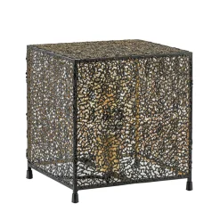 Straluma Mat zwarte tafellamp met goud vierkant> Tafellampen|Scandinavische Verlichting