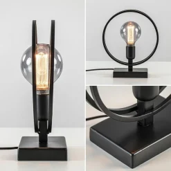 Straluma Mat zwarte tafellamp Rudra L&L></noscript> Light and Living|Woonkamerlampen