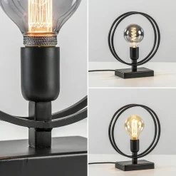 Straluma Mat zwarte tafellamp Rudra L&L></noscript> Light and Living|Woonkamerlampen