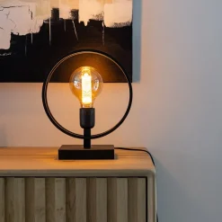 Straluma Mat zwarte tafellamp Rudra L&L></noscript> Light and Living|Woonkamerlampen