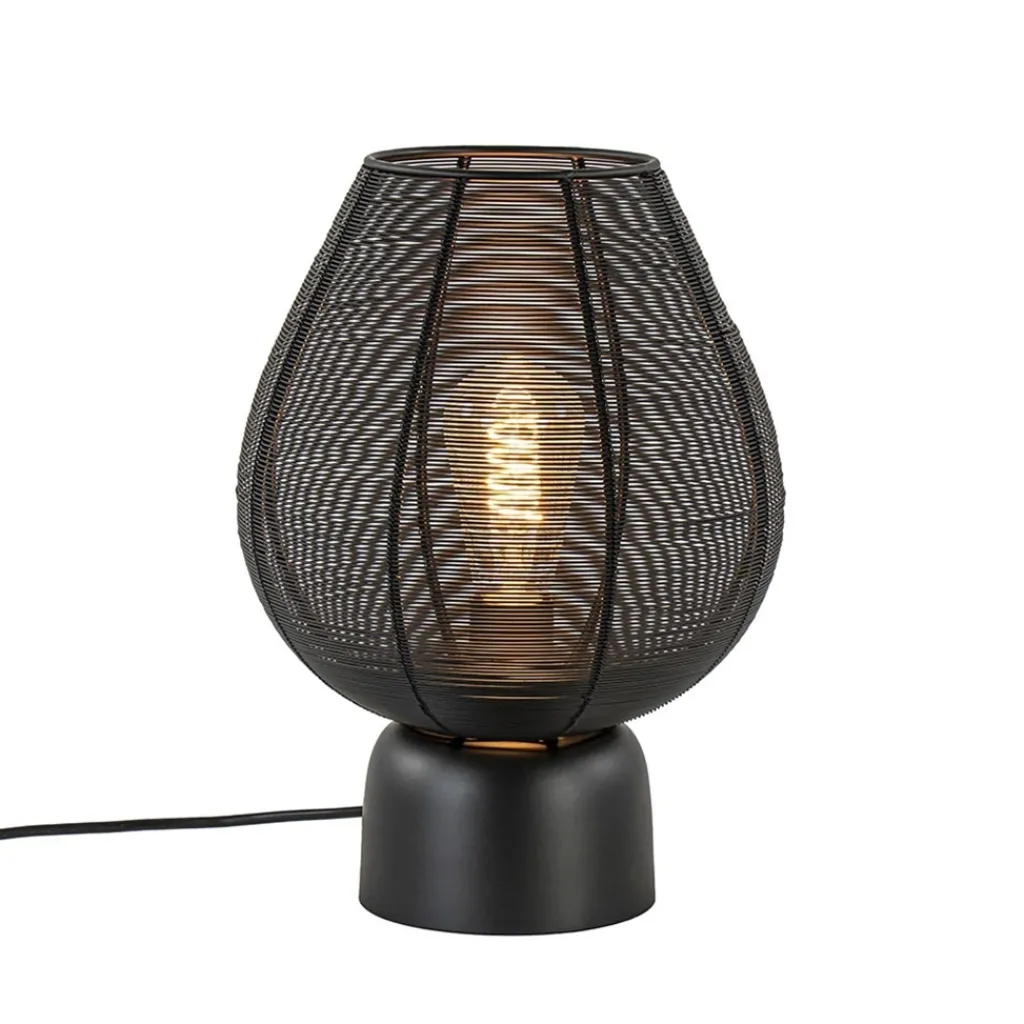 Straluma Mat zwarte tafellamp Suneko Light and Living> Tafellampen|Draadlampen