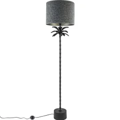 Straluma Mat zwarte vloerlamp Armata met palmbladeren><noscript><img width=