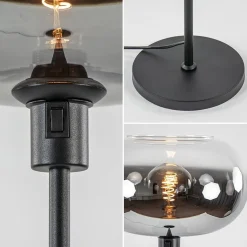 Straluma Mat zwarte vloerlamp met smoke glas gradient></noscript> Vloerlampen|Luxe Verlichting