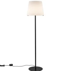 Straluma Mat zwarte vloerlamp met opaal glazen kap> Vloerlampen|Design Verlichting