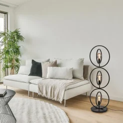 Straluma Mat zwarte vloerlamp rings><noscript><img width=