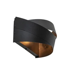 Straluma Mat zwarte wandlamp half rond E14> Wandlampen|Industriële Verlichting