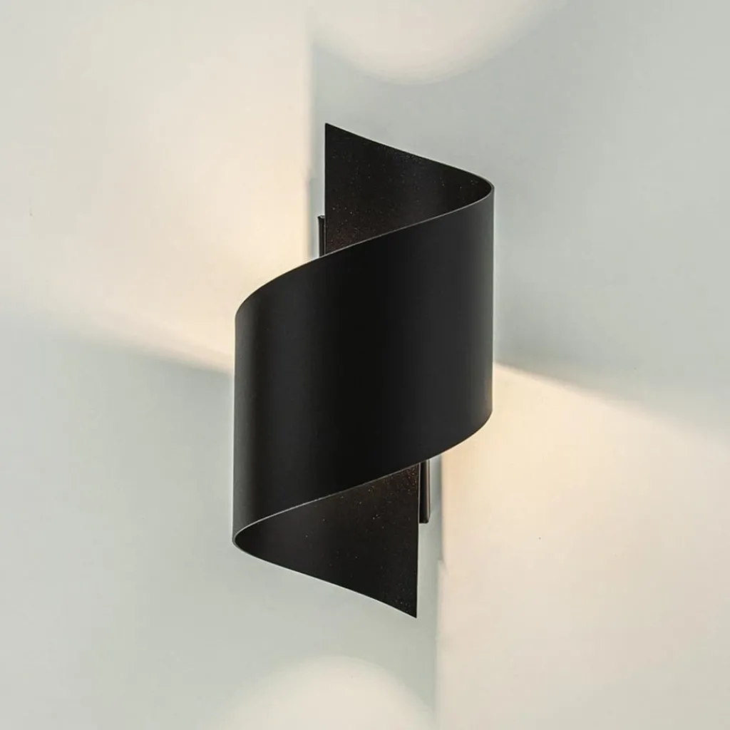 Straluma Mat zwarte wandlamp krul G9> Woonkamerlampen|Slaapkamerlampen