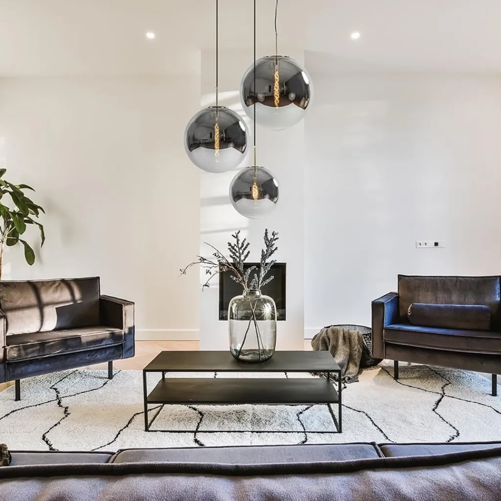 Straluma Medina hanglamp bol XL smoke glas met brons> Light and Living|Eetkamerverlichting