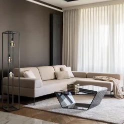 Straluma Metalen design vloerlamp zwart frame rechthoek><noscript><img width=