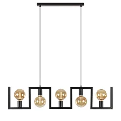 Straluma Metalen eettafel hanglamp zwart frame> Eettafellampen|Pendel Lampen