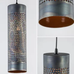Straluma Metalen hanglamp cilinder bruin gevlamd><noscript><img width=