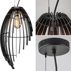 Straluma Metalen hanglamp mat zwart metaal><noscript><img width=