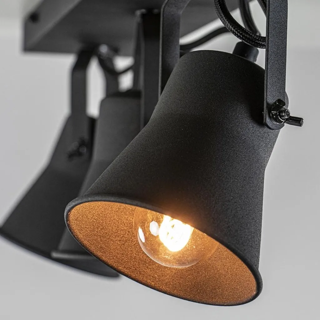Straluma Metalen 3-l plafondlamp mat zwart verstelbaar> Opbouwspots|Woonkamerlampen