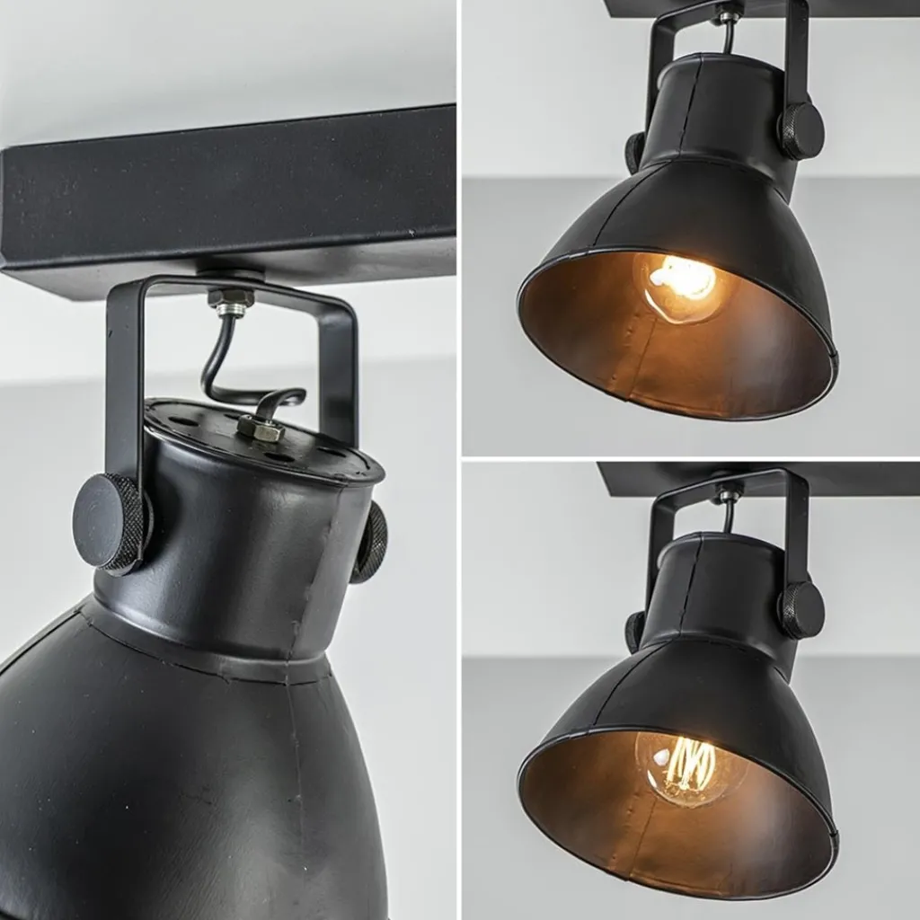 Straluma Metalen 3-lichts plafondlamp ELiano mat zwart> Light and Living|Keukenverlichting