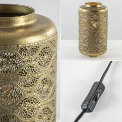 Straluma Metalen tafellamp lantaarn goud Oriental><noscript><img width=