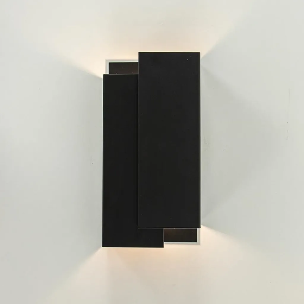 Straluma Metalen wandlamp zwart met overlap> Wandlampen|Design Verlichting